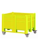 CAISSE PALETTE T1000 PLEINE 605L (1200X1000X740) + ROUES GERBABLES