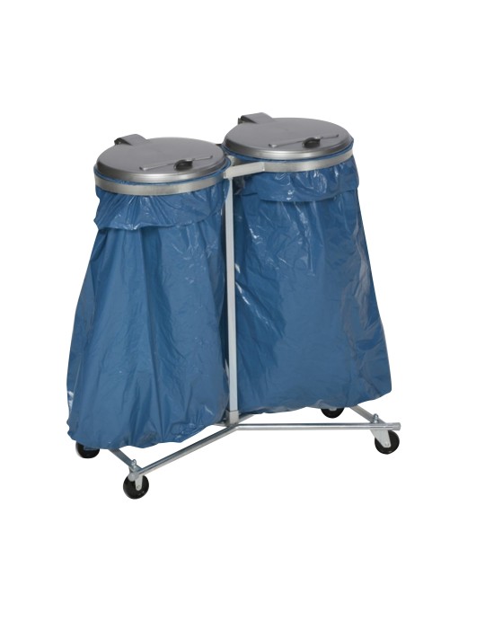 Support sac double galva 220 L  Tri sélectif Support sac double galva 220 L  Tri sélectif