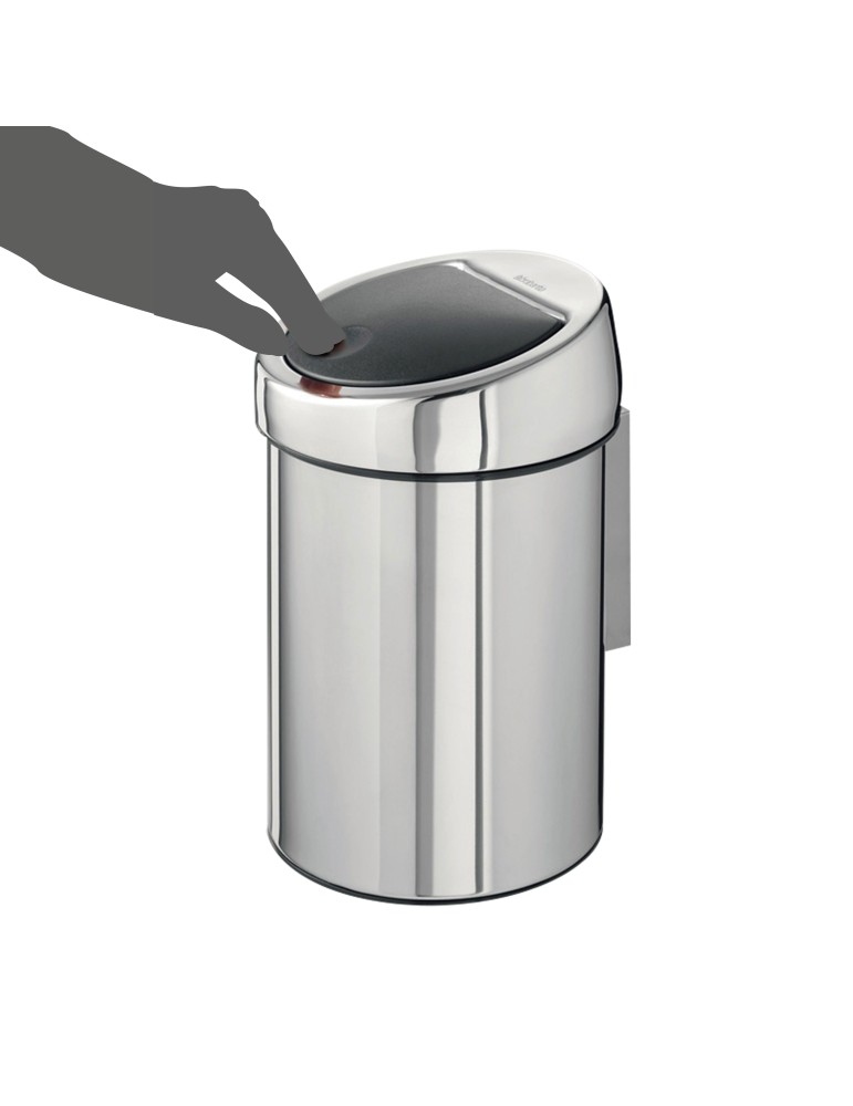 Corbeille Murale Touch 3L - Poubelle inox
