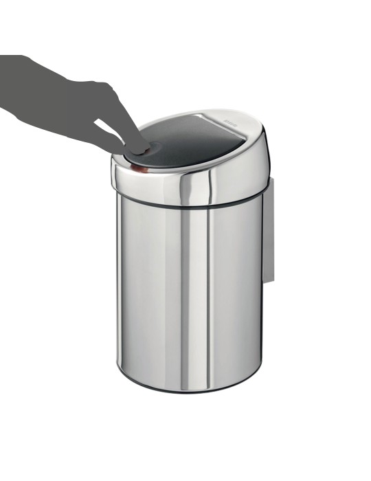 Corbeille Murale Touch 3L - Poubelle inox