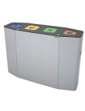 Contenedor Munich con tapa de trampilla 4 flujos de 50 l soporte de bolsa