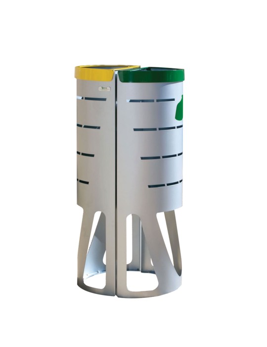 Poubelle tri Lisbon métal 40 L