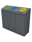 Contenedor Berlin con tapa de trampilla de 95 l 3 soporte de bolsa
