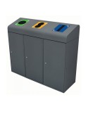 Collecteur Berlin couvercle tri sélectif 95 L 3 flux bac intérieur