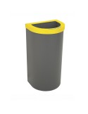 Papelera Nice semirredonda con soporte de bolsa de 95 l con apertura alta