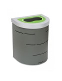 Halbrunder Korb Nice mit Beutelhalter 65 L selektiver Sortierdeckel