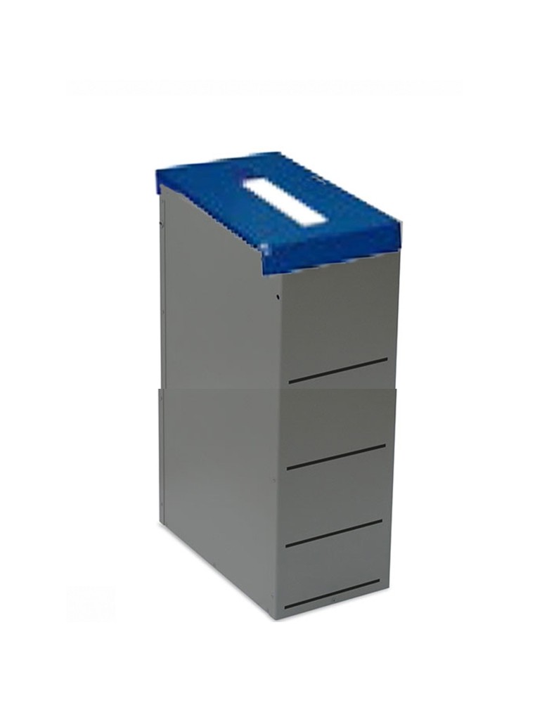 Corbeille Nice rectangulaire avec support sac 75 L couvercle tri sélectif