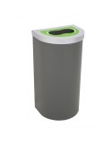 Corbeille Nice 1/2 rond avec support sac 95 L couvercle tri sélectif