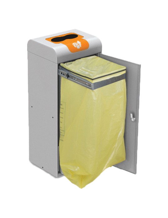 Corbeille extérieure Stockholm 75 L support sac - fente de tri