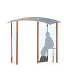 Holz-Raucherunterstand 6 m² Wandmontage