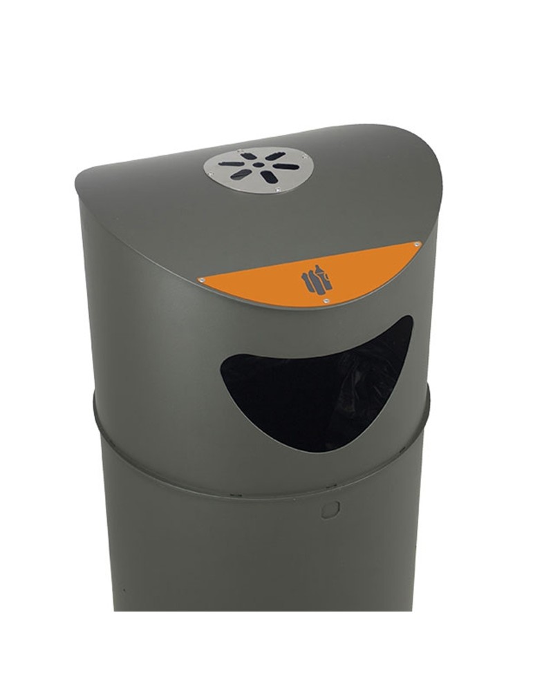 Poubelle Oslo 75 L support bac intérieur et cendrier en métal Poubelle Oslo 75 L support bac intérieur et cendrier en métal