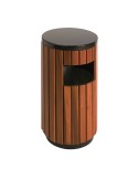 Papelera redonda de madera de 33 l