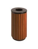 Papelera redonda de madera de 40 l
