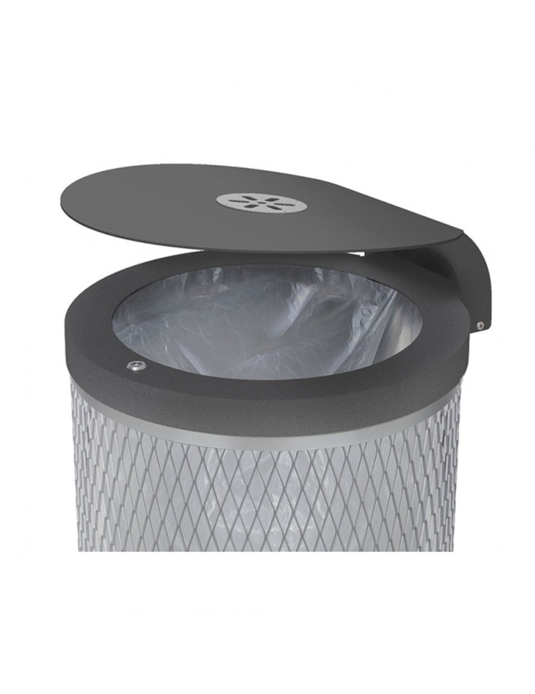 Corbeille Marseille 120 L avec chapeau de pluie et cendrier 1 L