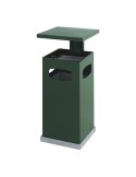 Papelera con cenicero y tapa de 80 l
