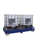 Spill bin in painted steel for 2 bag-in-boxes 1000L