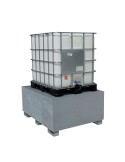 Spill bin in galvanised steel for bag-in-box