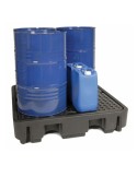 Rückhaltepalette PE 4 Fässer - 250 L - niedriges Profil