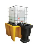 Drainage tray for 1-tank spill bin