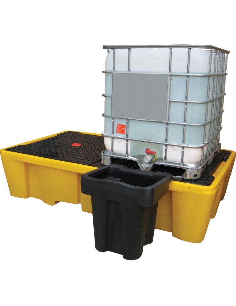 Bac de vidange pour bac de rétention 2 cuves