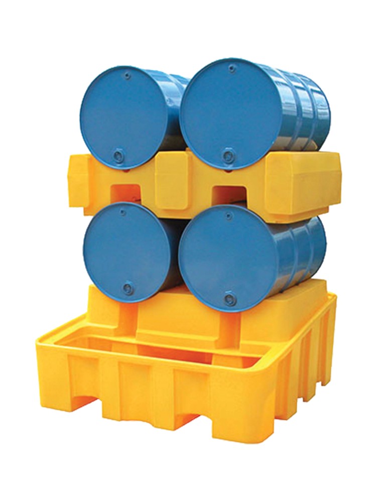 Bac de rétention PE pour 2 fûts horizontaux