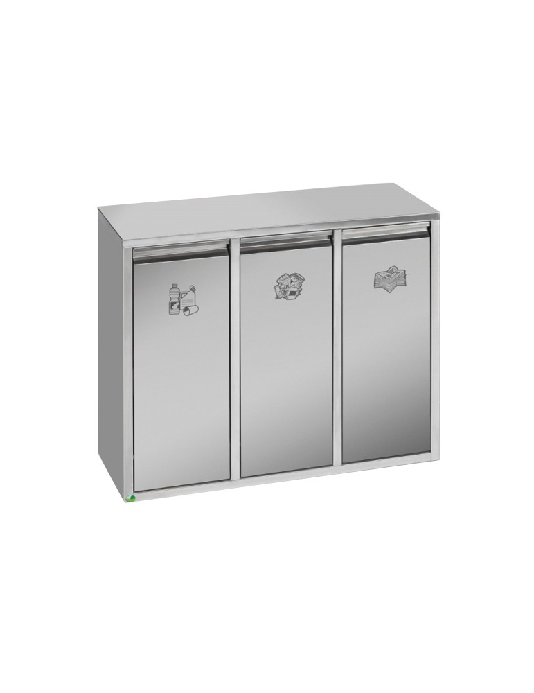 Collecteur inox tri sélectif 21 L - 580 x 270 x 470 mm