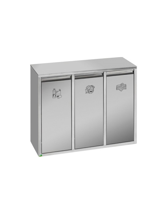 Collecteur inox tri sélectif 21 L - 580 x 270 x 470 mm
