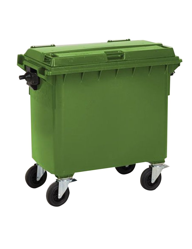 Conteneur plastique 660 L - version avec couvercle