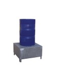 Galvanised steel spill pallet for 1 drum