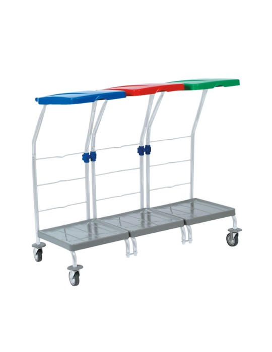 Support sac 3 flux sur roues