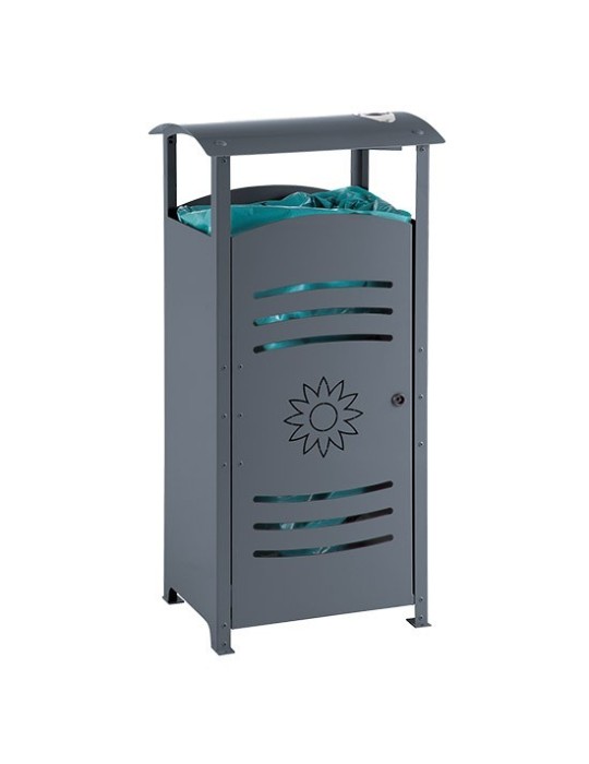 Poubelle extérieure 90 L avec cendrier - RecycleOffice