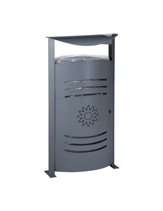 Corbeille extérieure ovale 50 L avec cendrier