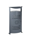 Outdoor oval waste bin 50 L with ashtray