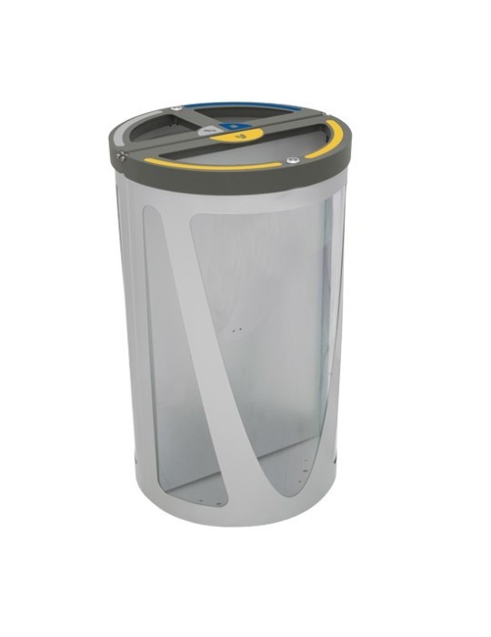 Poubelle Madrid Vigipirate 3 flux 120L - Tri sélectif