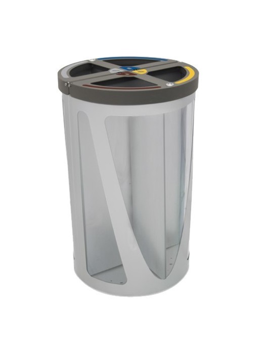 Poubelle Madrid Vigipirate 4 flux 120L - Tri sélectif Poubelle Madrid Vigipirate 4 flux 120L - Tri sélectif