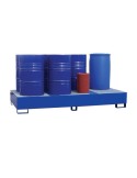 Galvanised spill pallet for 8 drums