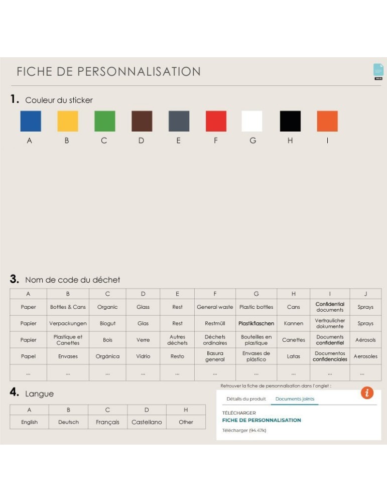 Adhésif Frontal pour Collecteur Alicante 45 L