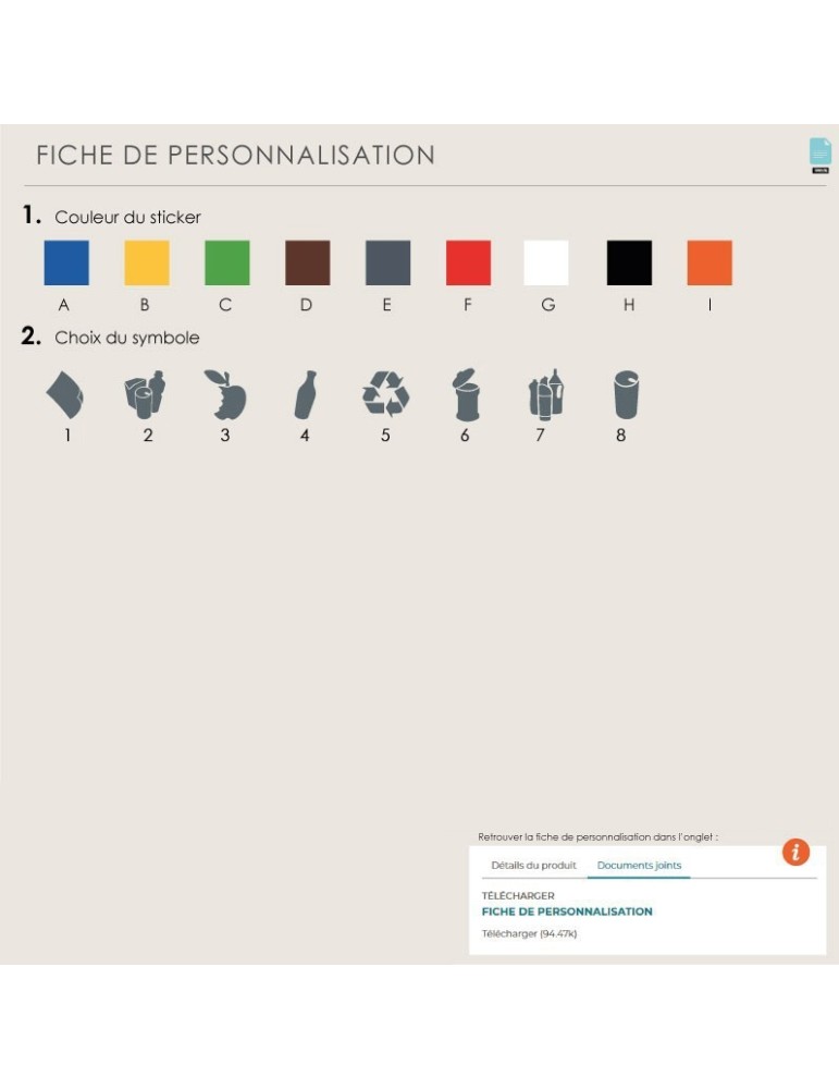 Poubelle de Tri Extérieure Madrid 120 L 4 Flux avec Support Sac