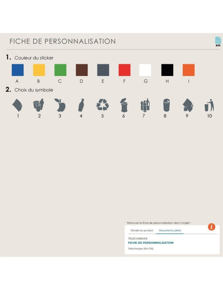 Poubelle Nice 95 L  Tri sélectif