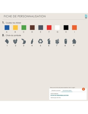 Poubelle sélective Nice 65 L 3 déchets 2