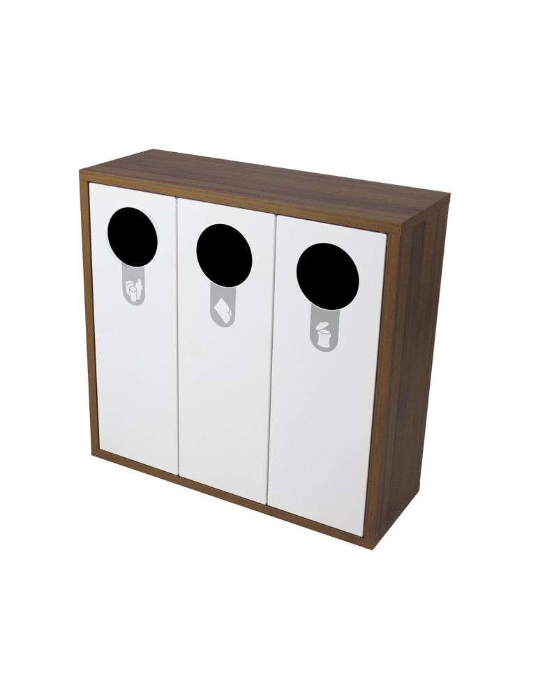 Poubelle Helsinki 120L 3 flux avec support sac