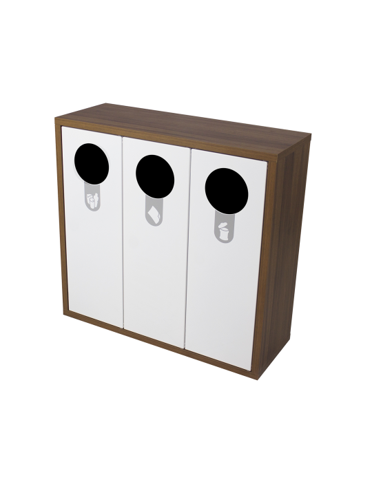 Poubelle Helsinki 120L 3 flux avec support sac