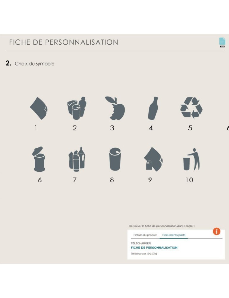 Poubelle Helsinki 120L 3 flux avec support sac