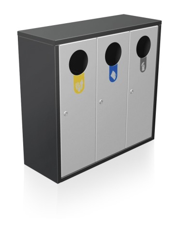 COLLECTEUR 3X40L AVEC BAC ET OUVERTURE - BREMEN