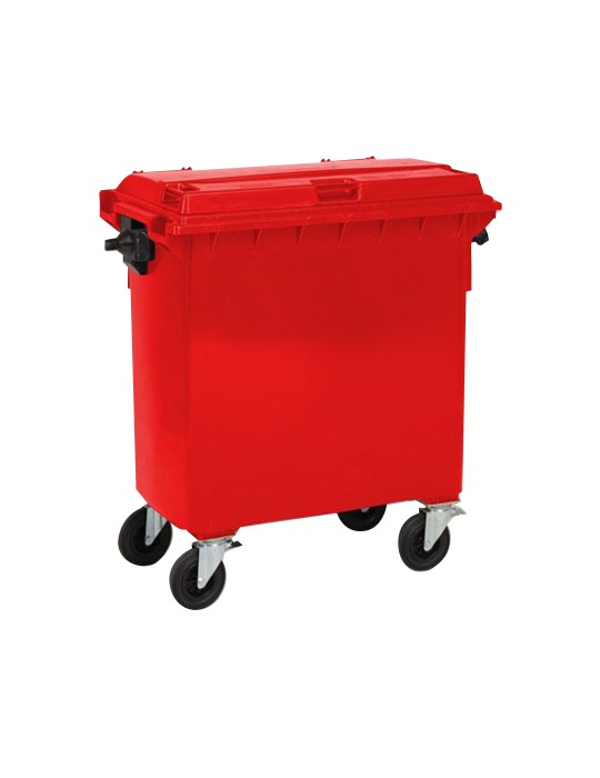 Conteneur plastique 770 L avec couvercle - Poubelle