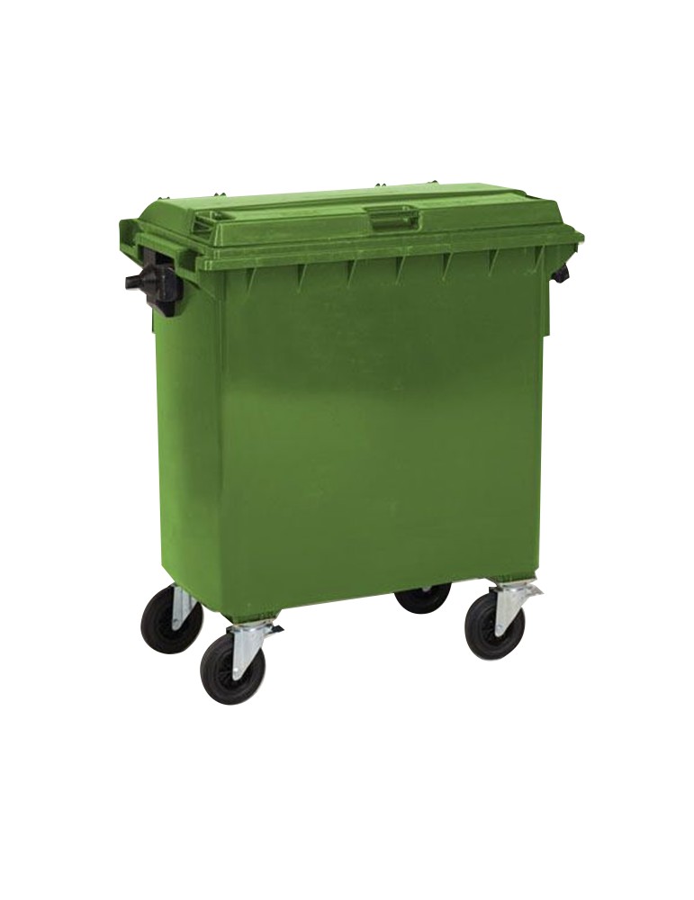 Conteneur plastique 770 L avec couvercle - Poubelle