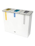 Oporto Sammelbehälter 3 x 60 L Geschlossener Deckel