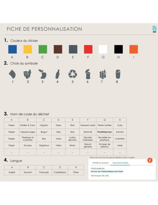 Collecteur Oporto 3 x 60 L couvercle fermé