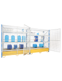 Shelving with secure semi-heavy-duty retention 300 L - basic unit