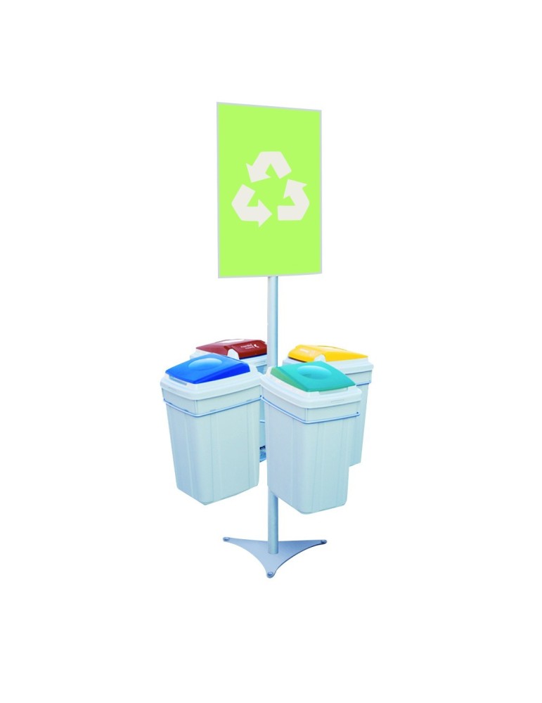 Support sac Eco Lid 4 flux 42L avec signalétique Support sac Eco Lid 4 flux 42L avec signalétique